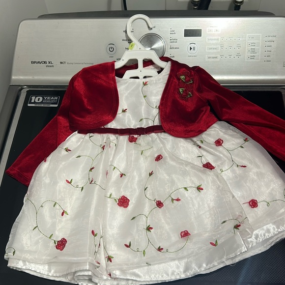 Sweet Heart Rose Other - Girls 24 month formal dress roses lined bloomers diaper cover velvet jacket
